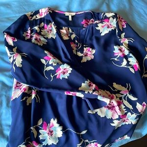 Joie size L floral silk blouse